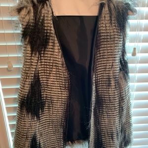 Fun and Trendy faux fur striped vest